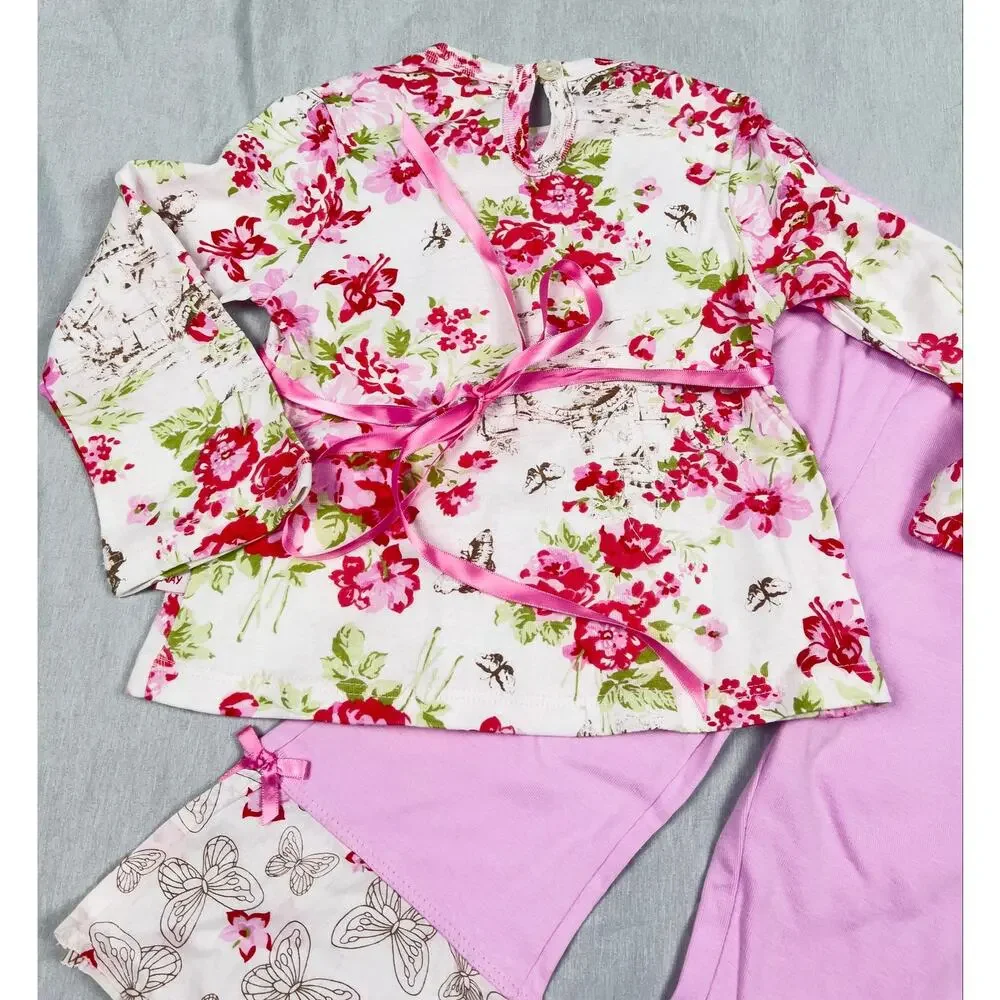 Vintage Baby Nay Girls Floral Princess 2 Pc Outfit Set NWT 3T Made in USA